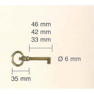 Chiave serie CLASSIC art 502/33 stelo piccolo in zama OTTONATA