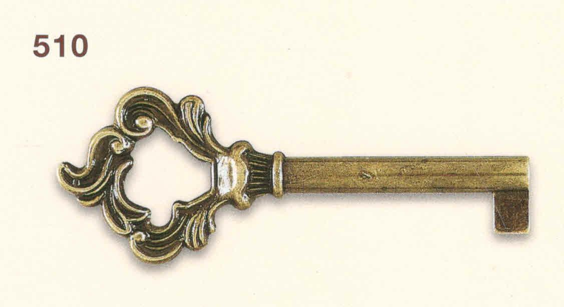 Chiave serie BAROCCO art 510/30 stelo piccolo in ottone BRONZATO