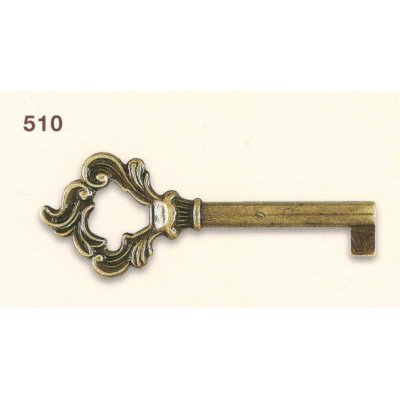 Chiave serie BAROCCO art 510/30 stelo piccolo in ottone BRONZATO