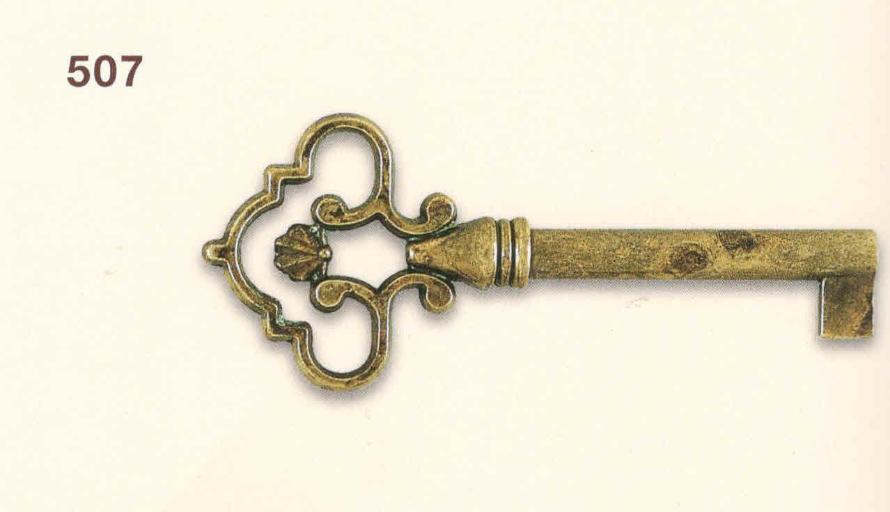 Chiave serie BAROCCO art 507/33 stelo piccolo in ottone BRONZATO