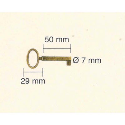 Chiave serie CLASSIC art 521/50 stelo medio in zama PATINATA