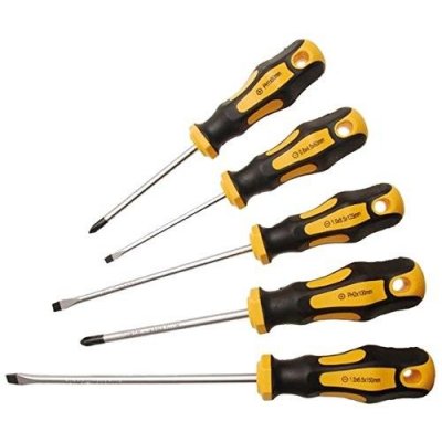 Set 5 pz cacciaviti da officina TAGLIO-CROCE con impugnatura rivestita in gomma antiscivolo BGS 7946