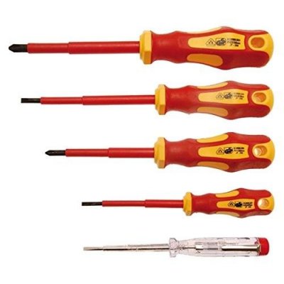 Set 5 pz cacciaviti isolati TAGLIO-CROCE VDE BGS 35815