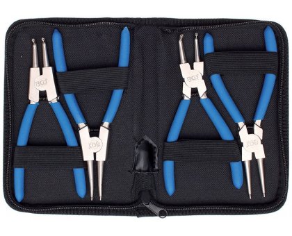 Set 4 pz pinze per anelli elastici seeger in custodia l. 150 mm BGS 450