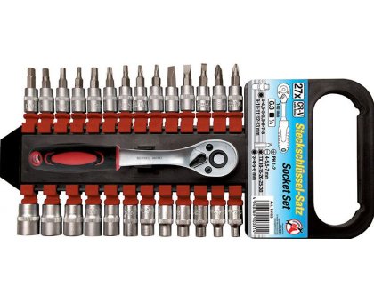 Set 27 pz cricchetto e bussole attacco 1/4' BGS 15105