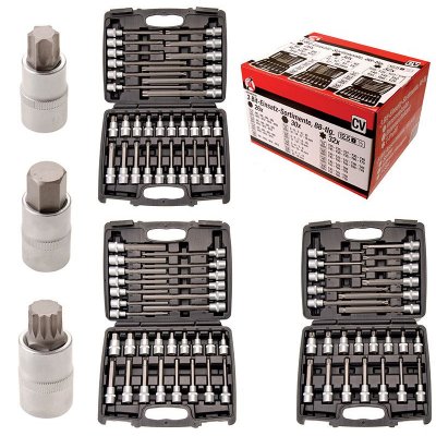 Set 3 valigette da 88 pz chiavi a bussola ESAGONALI,TORX.XZN BGS 5186