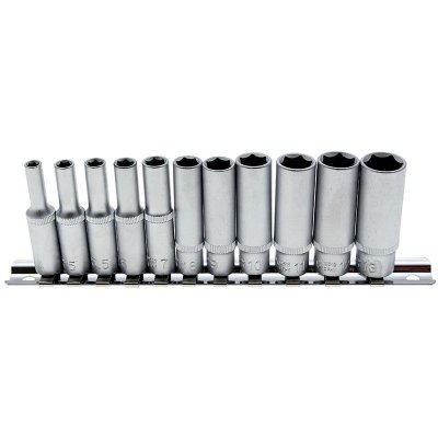 Set 11 pz bussole esagonali tipo lungo attaco 1/4' 4-13 mm BGS 2221