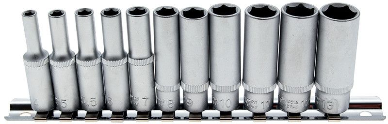 Set 11 pz bussole esagonali tipo lungo attaco 1/4" 4-13 mm BGS 2221