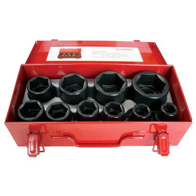 Cassetta metallica pezzi 10 bussole macchina esagonali attacco 3/4" FERMEC 199146