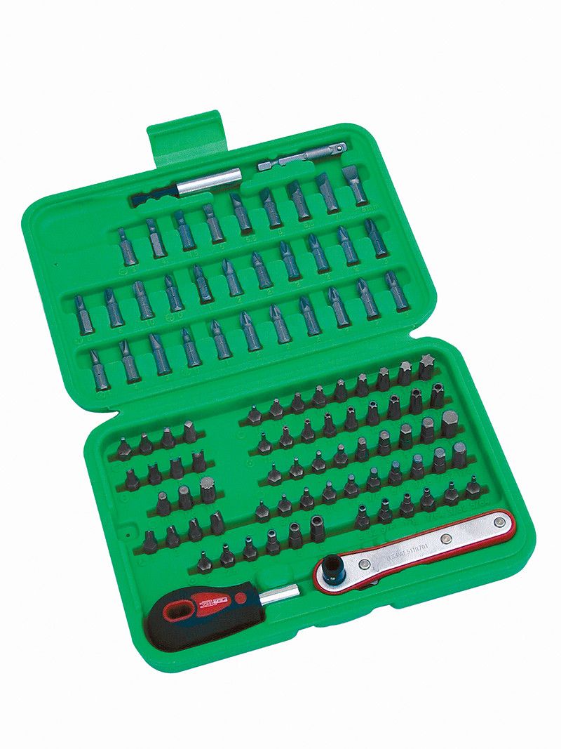 Cassetta 99 inserti attacco 1/4" assortiti FERMEC BIT99