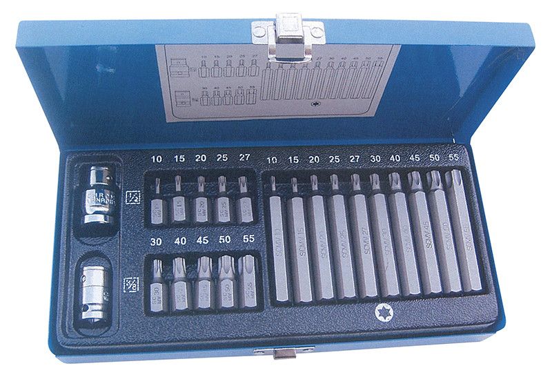 Cassetta 22 pz inserti attacco 10 mm TORX assortiti FERMEC 5714