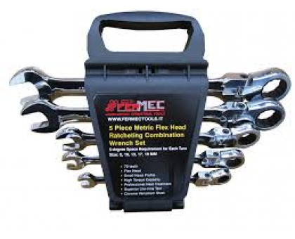Serie 5 pz chiavi a cricco snodate 8-19 mm FERMEC FRW198