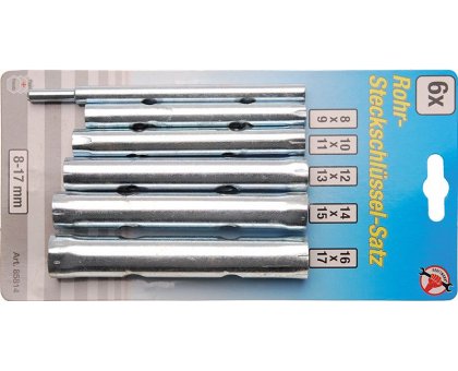 Set 6 pz chiavi a tubo mm 8 - 17 BGS 85814