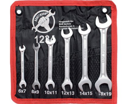 Set 6 pz chiavi fisse a forchetta doppie 6x7-17x19 BGS 1234
