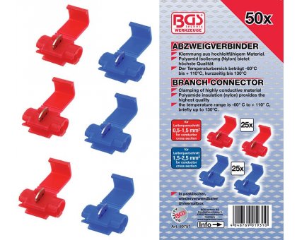 Assortimento 50 pz connettori rapidi BGS 80757
