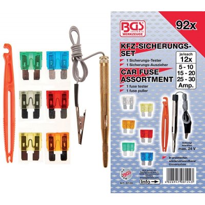 Assortimento 92 fusibili per auto BGS 8124
