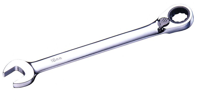 Chiave combinata a cricchetto poligonale reversibile mm 10 a testa a 15 gr. FERMEC BW-10