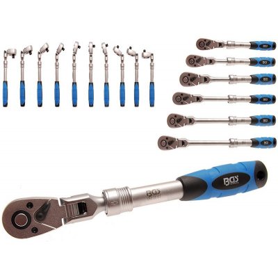 Cricchetto reversibile estensibile a testa snodata a 72 denti attacco 1/2" BGS 25107