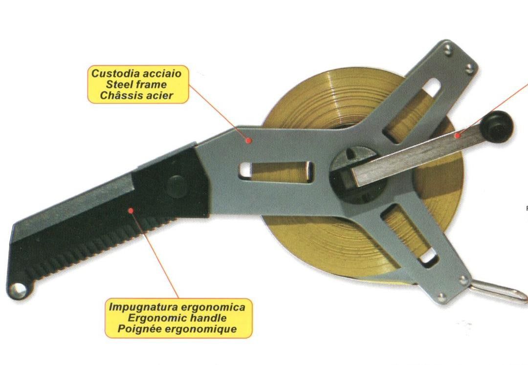 Rotella metrica con impugnatura nastro acciaio mt 50 telaio Y METROPLAST