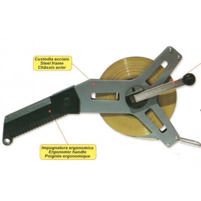 Rotella metrica con impugnatura nastro acciaio mt 50 telaio Y METROPLAST