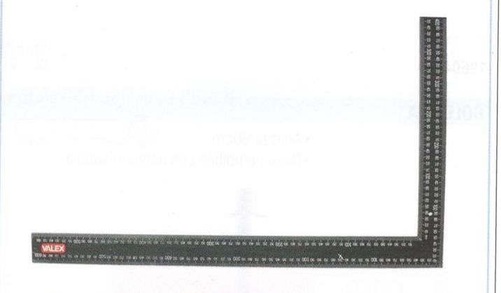 Squadra fissa 90 gradi millimetrata mm 600x400 VALEX