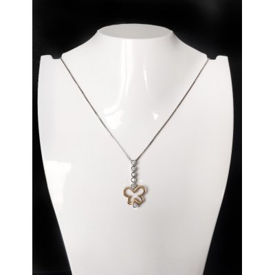 Girocollo farfalla in oro con zirconi ref. G55