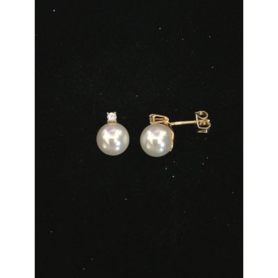 Asayo orecchino in oro con perla e diamante ref. AOP14774