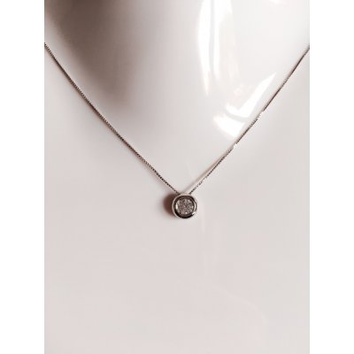 Girocollo punto luce in oro con zircone ref. G46