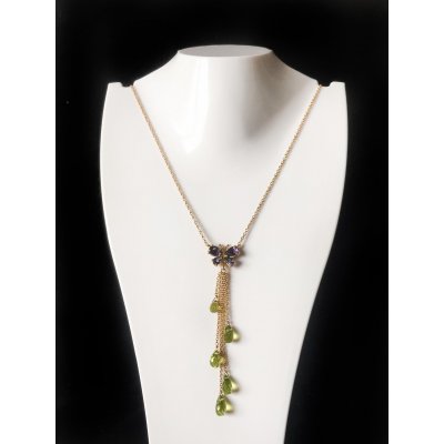 Girocollo farfalla in oro e pietre ref. 569R-02