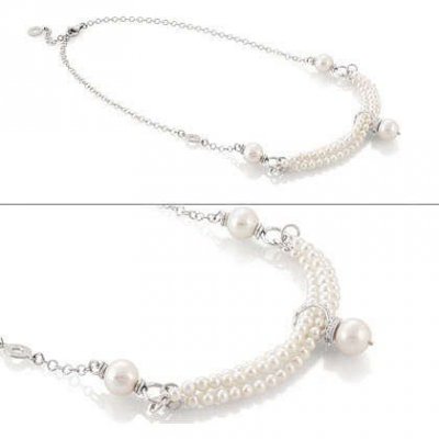 Nomination collana argento con perle ref. 140620/013