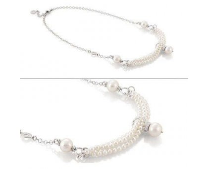 Nomination collana argento con perle ref. 140620/013