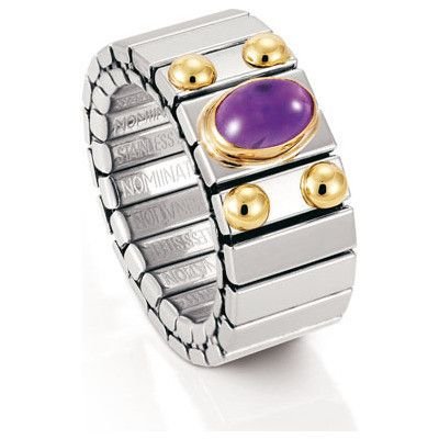 Nomination anello acciaio e oro ref.040121/002