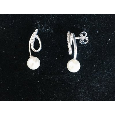 Orecchino in oro con perla e zirconi ref. OP89