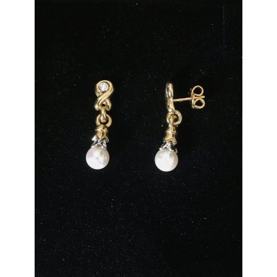 Asayo orecchino in oro con perla e diammanti ref. AOP12913