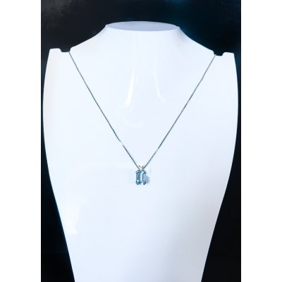 Girocollo acqua marina in oro e diamante ref. CLN0016