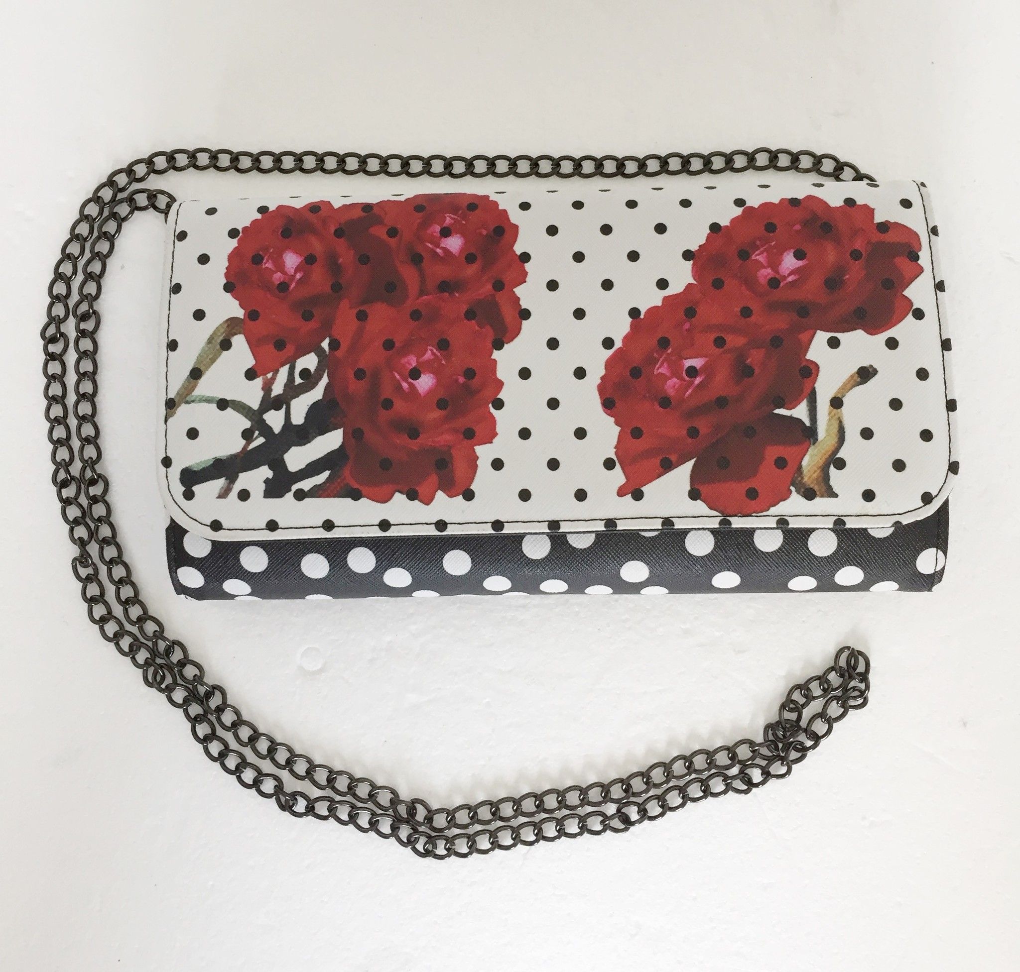 LadyBug clutch bag and flowers with metallic strap Cod.5625