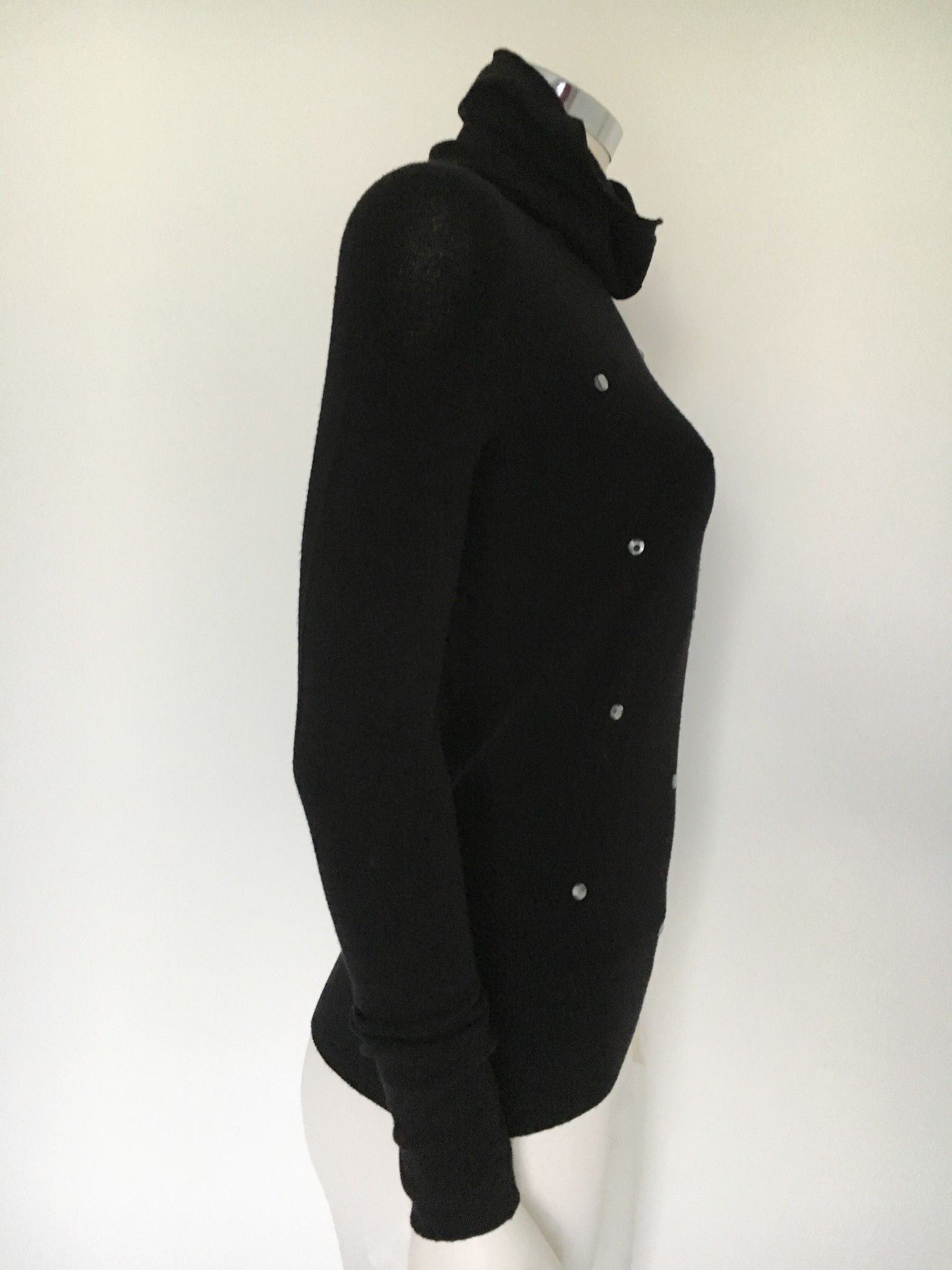 Long Sleeve Polo Neck Sweater With Swarovski Slim Fit Cod.7924