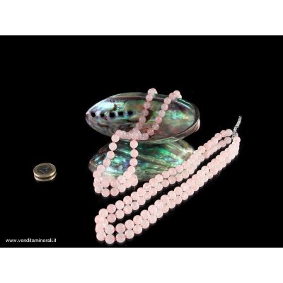 Collana di quarzo rosa 8 mm / 50 cm