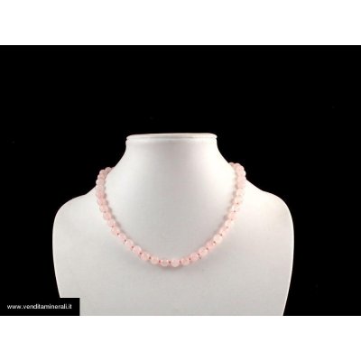 Collana di quarzo rosa 8 mm / 50 cm
