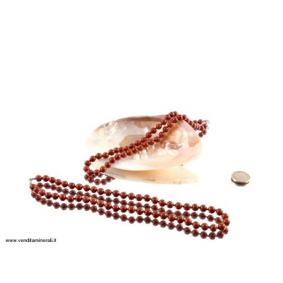 Catena a pallina con diaspro rosso 8 mm / 50 cm