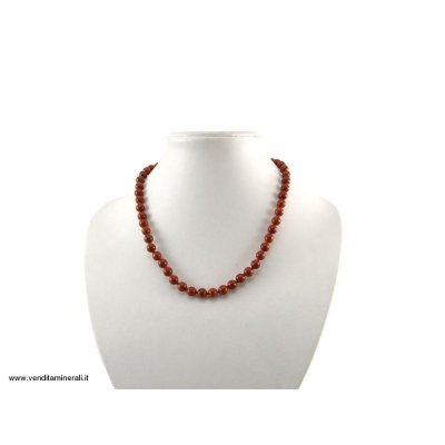 Catena a pallina con diaspro rosso 8 mm / 50 cm