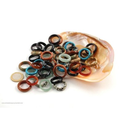 50 anelli di pietre preziose - mix Steinringe