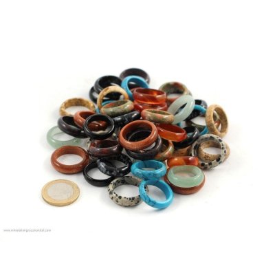 50 anelli di pietre preziose - mix Steinringe