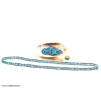 Lunga catena di frammenti in turchese