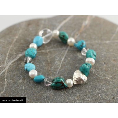Bracciale turchese con perle
