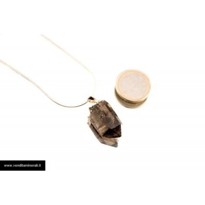 Pendente in argento 925 e in quarzo fume'