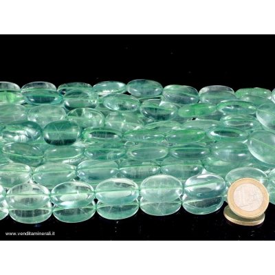 Filo di catena di ellissi verdi fluorite