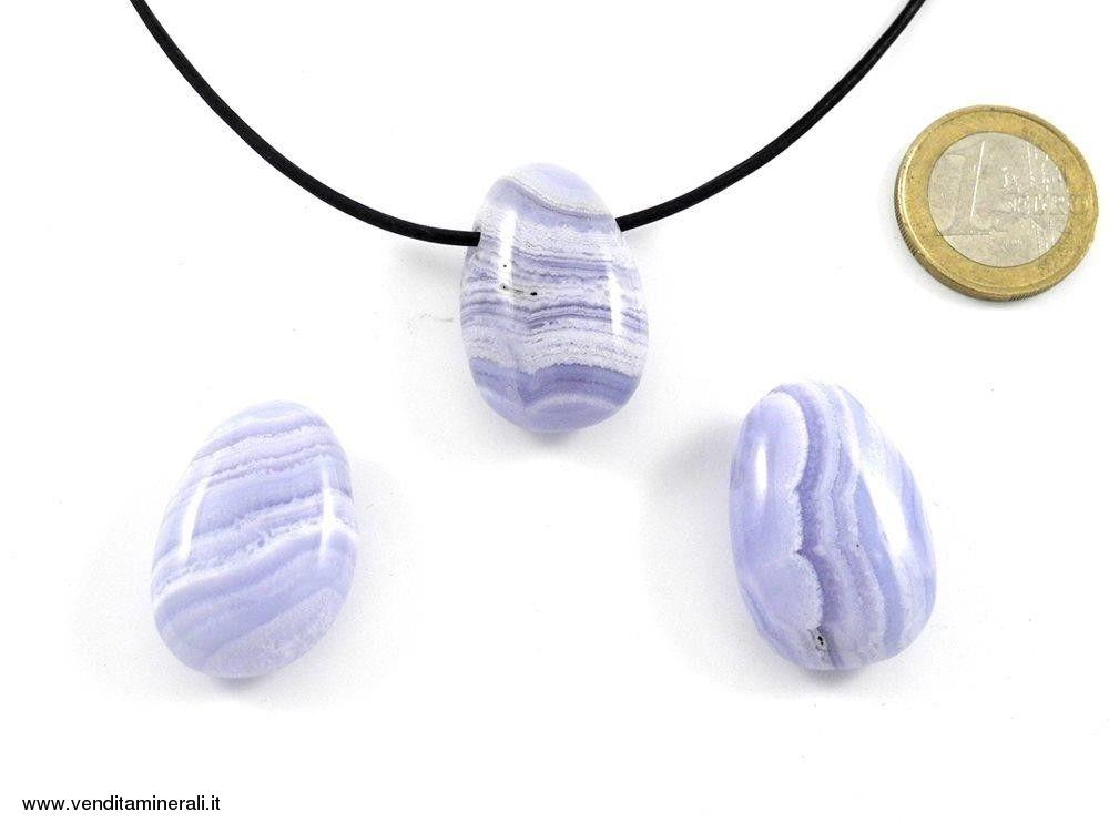 Pendente in calcedonio blu