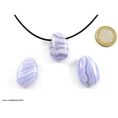 Pendente in calcedonio blu