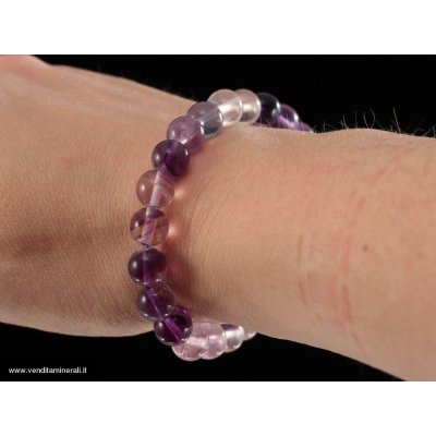 Braccialetto di gioielli in fluorite multicolore 8 mm